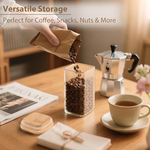 20 Pack 10 oz Square Glass Spice Jars with Lids and Labels (20pcs / 10oz)