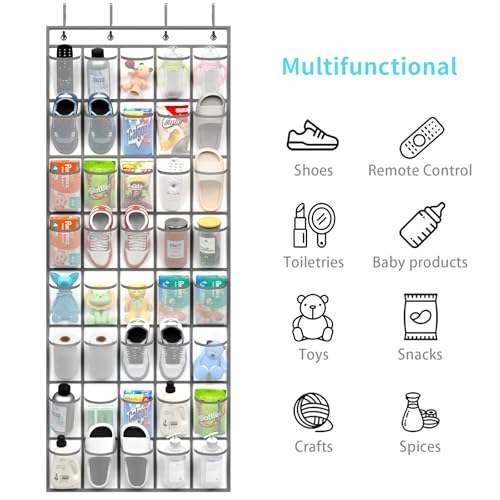 Over the Door Shoe Organizer (White - 40 Pockets)