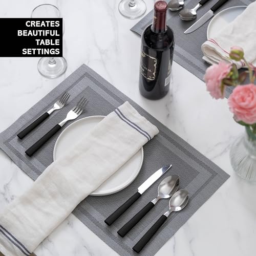 Bamboo Kitchen Utensil Set with Drawer Organizer (Black / 25 Piece Cutlery Set)