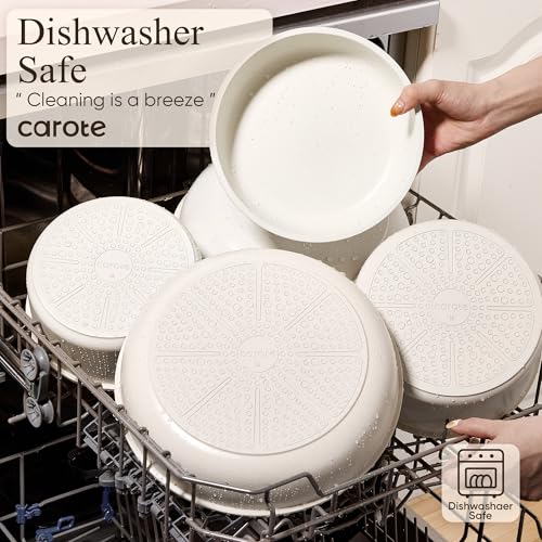 26pcs Pots and Pans Set Non Stick (Cream White / 26 Piece)
