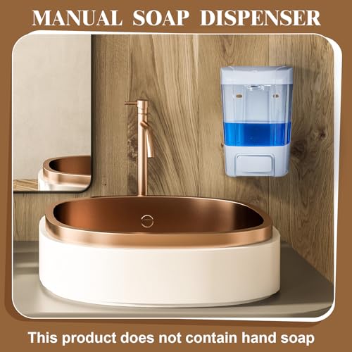 6 Pcs Wall Mounted Soap Dispenser (White / 27 oz 800 ml)