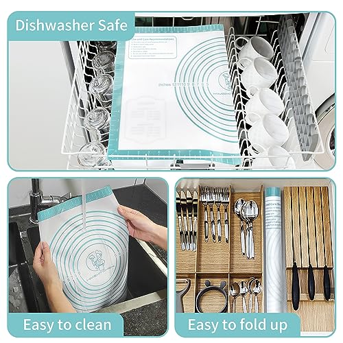 Non Stick Silicone Pastry Mat (Mint / 26"L x 16"W)