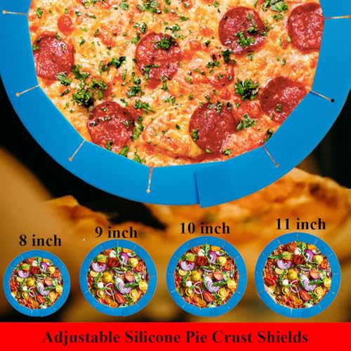 Adjustable Pie Crust Shields (Deep Blue)
