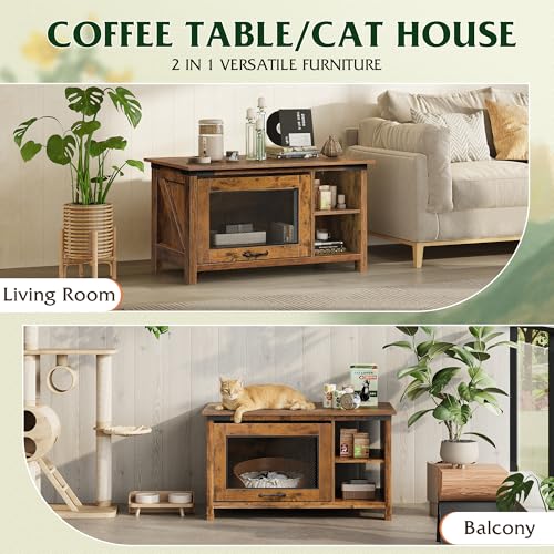 Wooden Coffee Table with Flip (Urban2_brown / 31.5")