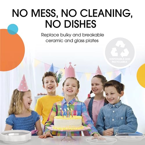 Sturdy Clear Plastic Plates 9" Party Plates 100 Pcs (9 inch / Clear)