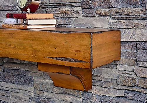 Breckenridge 72” Fireplace Mantel Shelf with Corbels (Chestnut Rustic / 72 Inch)