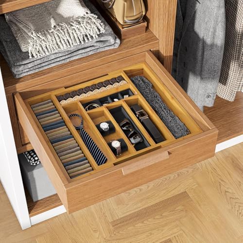 Bamboo Expandable Silverware Drawer Organizer