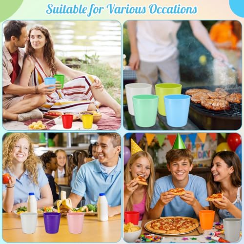 36 Pcs Kids Plastic Cups 8 oz Drinking Toddler Cups (Cute)