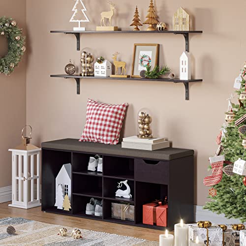 Long Wall Shelves (Espresso / 47.3 Inch)