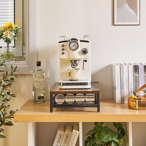 Coffee Pod Drawer Holder for Nespresso Vertuo Pods (40 Pods Nespresso / Rustic Brown)