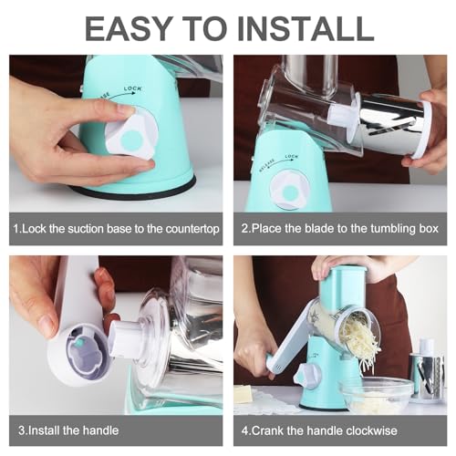 Rotary Cheese Grater Hand Crank Cheese Shredder for Fresh Cheese