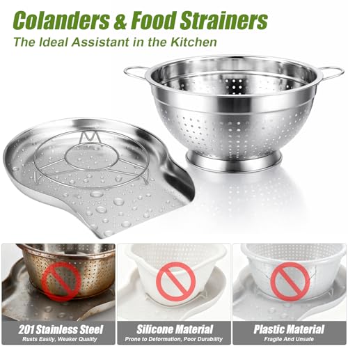 Stainless Steel Colander Set with Handles & Self (3 Sizes Colander Set with Handles & Self-Draining Base)