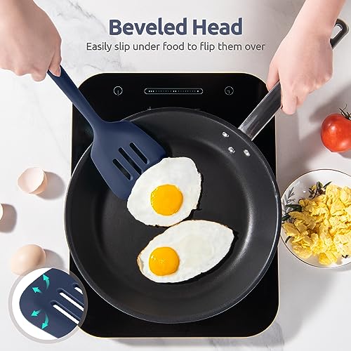 Silicone Turner Slotted Spatula (Midnight Blue / 13.6")