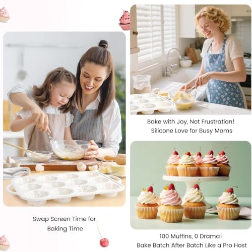 Silicone Muffin Pan with Metal Reinforced Frame (Standard 1p+Jumbo 1p)