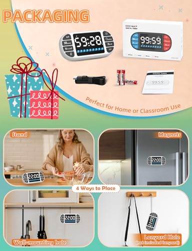 Magnetic Digital Kitchen Timer for Classroom Countdown