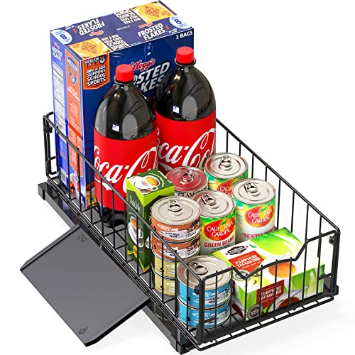 Pull Out Cabinet Sliding Basket (Black)