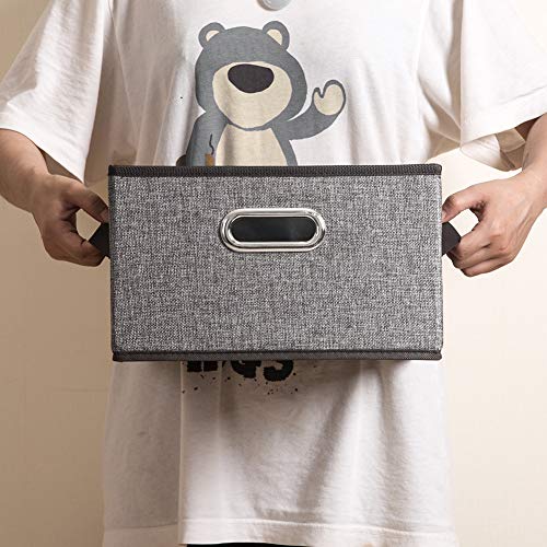 Fodable Storage Bins for Closet [3 (Grey&black Trim / Medium(3-Pack))