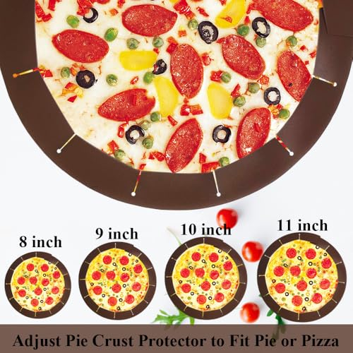 Adjustable Pie Crust Shields Baking Protectors (Brown-1pcs)
