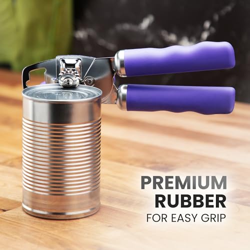 Manual Can Opener Heavy Duty Patented Stainless Steel (Grape / Comfy Grip)