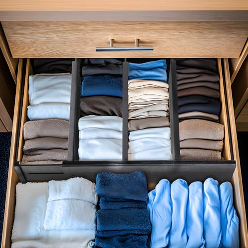 Bamboo Drawer Dividers Large (Black / 4"H, Large)