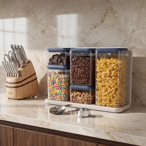 Glass Airtight Food Storage Containers with Pop Lids (Blue)