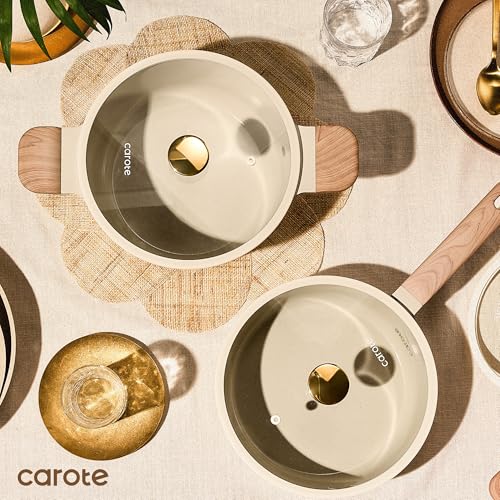 22pcs Ceramic Cookware Sets (Oatmeal / 22 Piece)