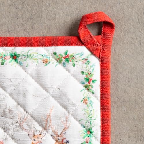 Pot Holders 100% Cotton Potholders (114 - Christmas Tradition / 8" x 8" (Pot Holder Pack of 1))