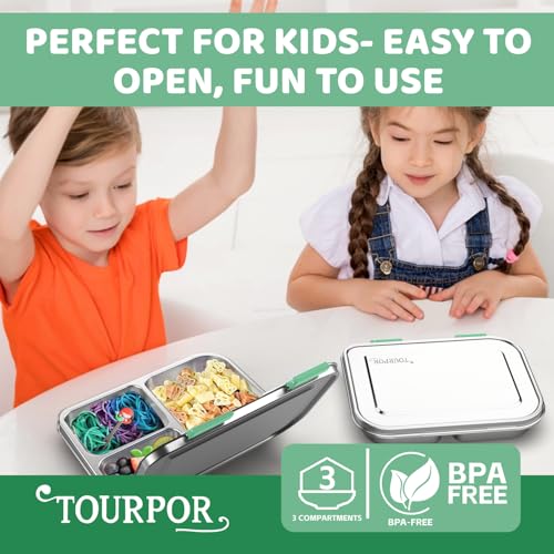 Stainless Steel Bento Box for Kids 1000ml (Green)