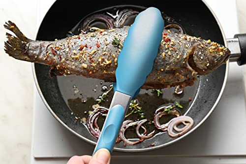 2 Pack Silicone Kitchen Tongs (Blue)