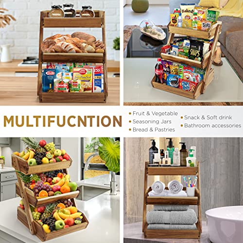 3 Tier Fruit Basket for Kitchen (Natural / 3 Tier)