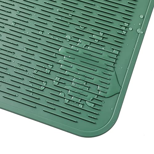 Silicone Dish Drying Mat for Multiple Usage (Green / 24"L x 18"W)
