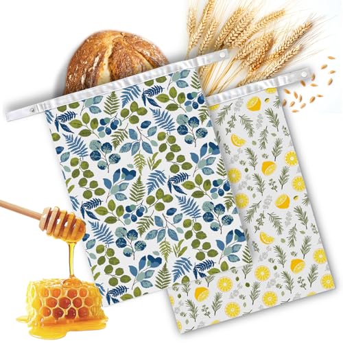 Reusable Beeswax Bread Storage Bag (Lemons & Leaves)