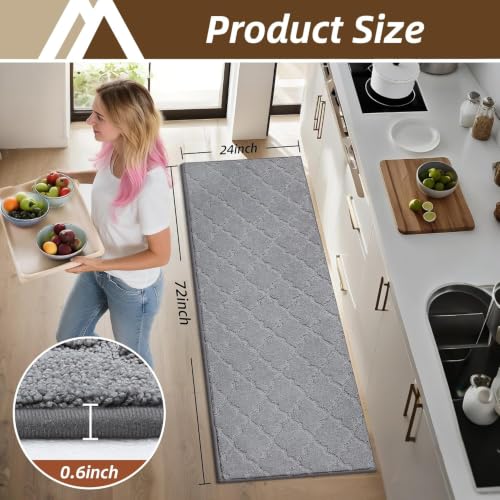 Kitchen Runner Rugs Non (Grey / 24"X 72")