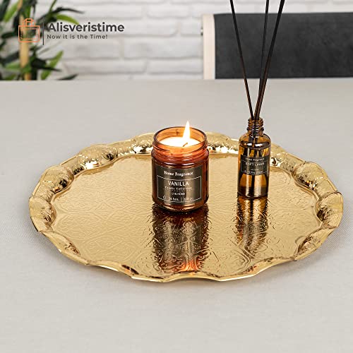 Lale Crystal Turkish Coffee Set with Tray (Gold)