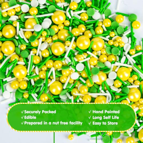 Edible Green Yellow White Sprinkles (Yellow Green Mix)