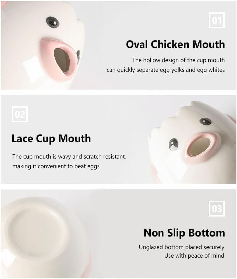 Ceramic Cute Egg Separator (Pink)