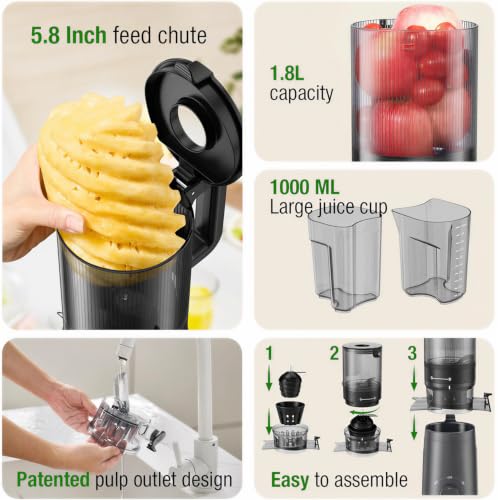 Cold Press Juicer Machine (Grey)