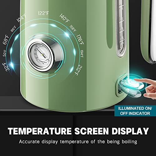 57oz Electric Kettle with Thermometer (Retro Green)