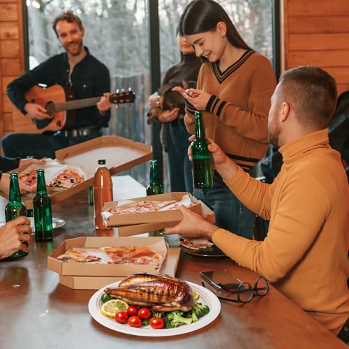 100% Compostable Oval Paper Plates 12 Inch (White / 12Inch(125 PCS))