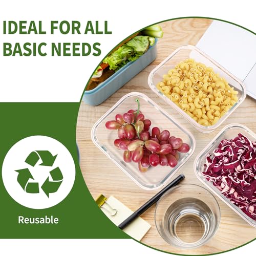Large Glass Food Storage Containers with Lids Airtight (5PACK 36OZ)