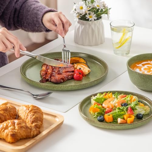 Plates and Bowls Sets (Mossy Green / 18 Pcs (Service for 6))