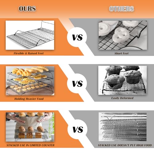 2 Tier Cooling Racks for Cooking and Baking (13"x9.6"-2Tier)