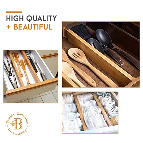 4 Pack Bamboo Drawer Dividers (Bamboo / 2.6-Inch High (4-pk))