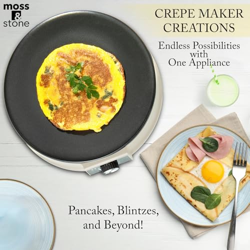 12” Electric Crepe Maker Machine (12 Inch Corded / Beige)