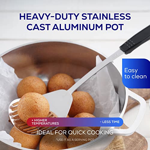 1.3 QT / 1.2 Liter) Mini Caldero Pot with Lid, Cast Aluminum Rice & Cooking Pot, 4 Cup Capacity for Rice, Beans, Sauces, Sides & Small Portions (1.3 Quarts)