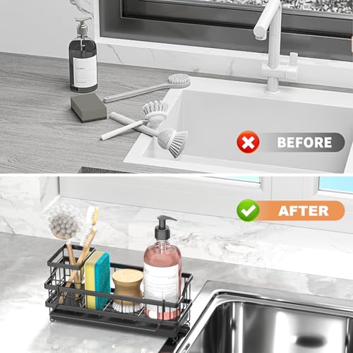 Sponge Holder for Kitchen Sink (Black)