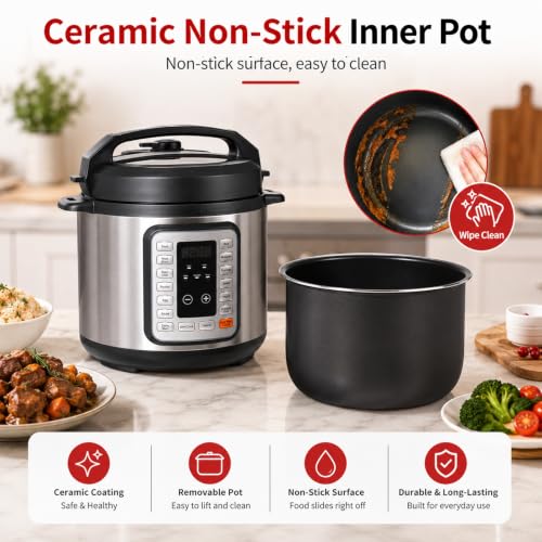 Electric Pressure Cooker 8Qt (Silver / 8 Quarts)