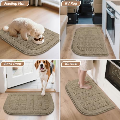 24x40 Inch Kitchen Rugs Non Slip Washable Kitchen Sink Rug (24" x 40" (Semicircular) / Beige)