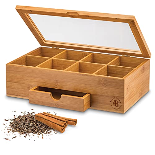 Tea Bag Organizer Box 8 (Bamboo)