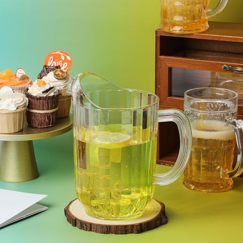 Tessco 36 Pcs Plastic Pitchers 60 Oz Clear Water Beer Jug Large (Classic)